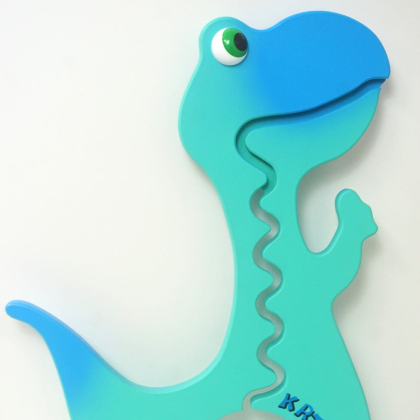 Large Aqua Dinosaur Bank Closeup