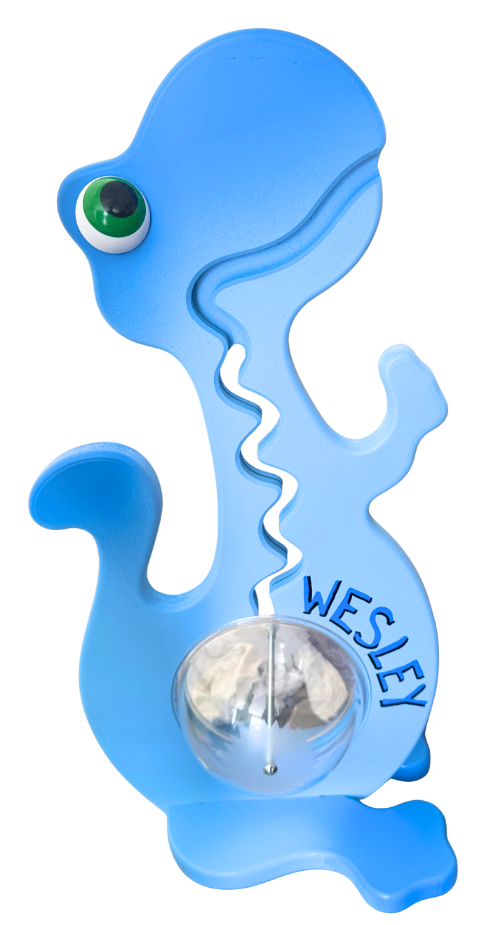 personalized blue dinosaur big belly bank