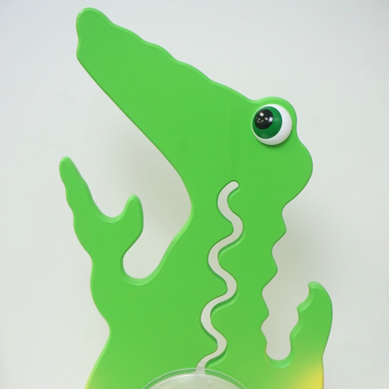 Green Gator Bank Back View Closeup