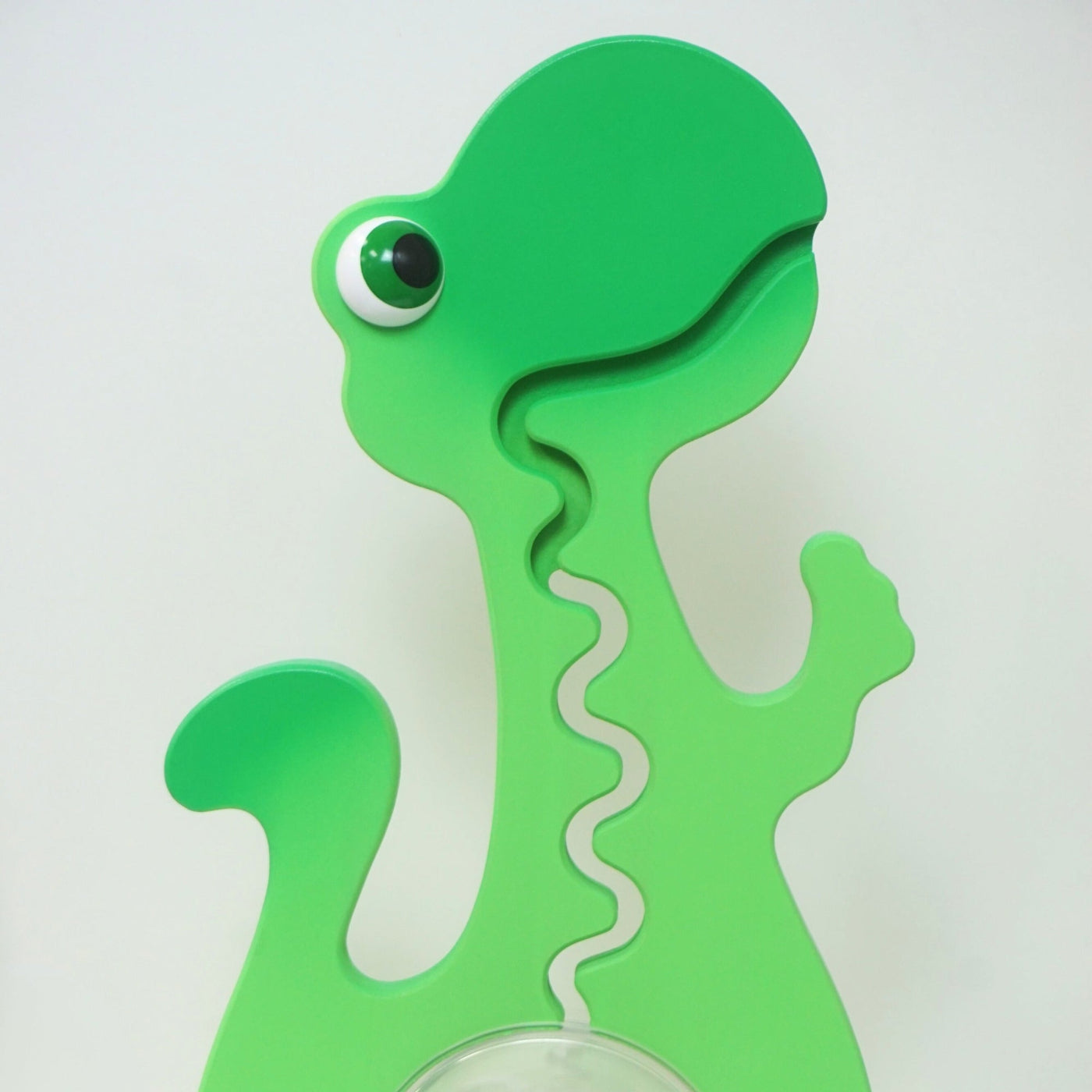 Green Dino Bank Front View Closeup