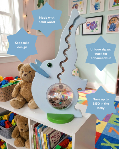 Elephant Piggy Bank - Blue Ears