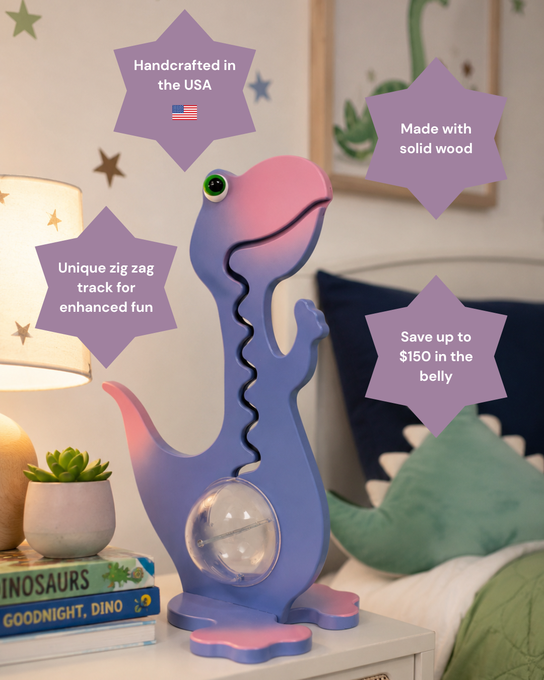 23" Purple & Pink Dinosaur