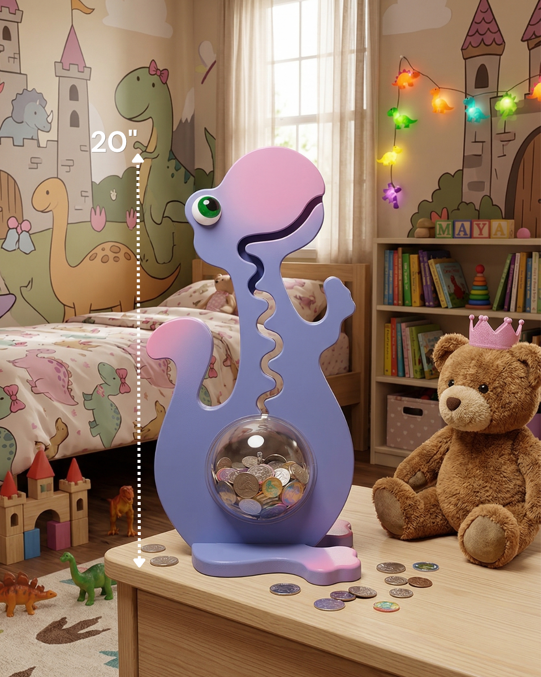 20" Purple & Pink Dinosaur