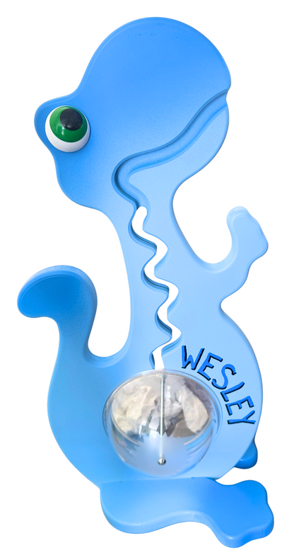 personalized blue dinosaur big belly bank
